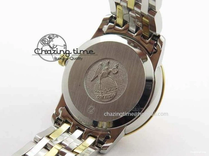 0315 OnTrend De Ville 27mm SS YG Ladies MK 1:1 Best Edition White MOP Dial Diamond Markers On SS Bracelet Ronda Quartz 8187